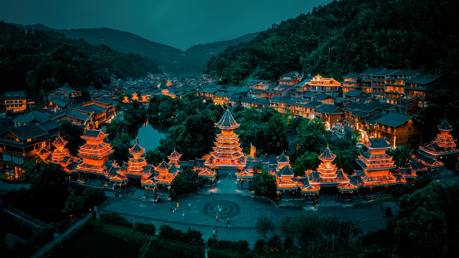 Dong Village Night View — Southwest China Odyssey: Ancient Mysteries & Living Traditions